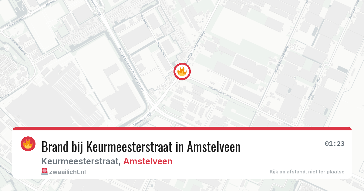 Brand bij Keurmeesterstraat in Amstelveen — 20 jul 2026