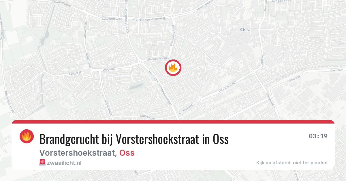 Brandgerucht bij Vorstershoekstraat in Oss — 28 jun 2026