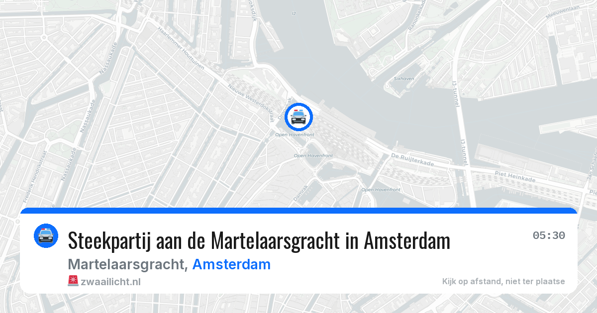 Steekpartij aan de Martelaarsgracht in Amsterdam — 8 aug 2026