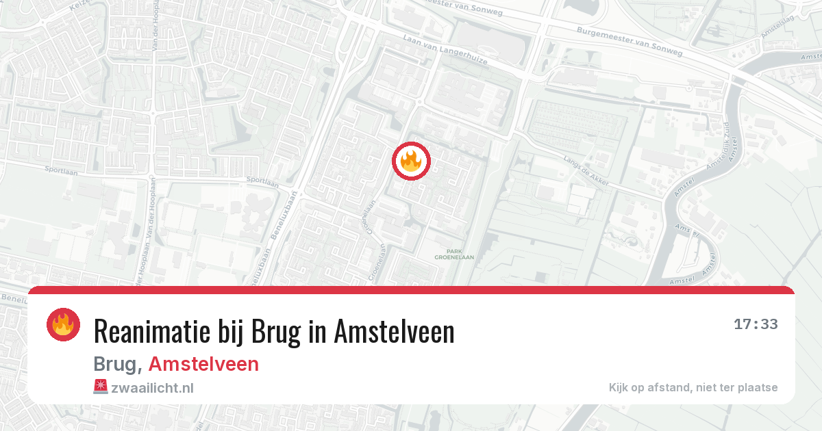 Reanimatie bij Brug in Amstelveen — 16 mei 2026