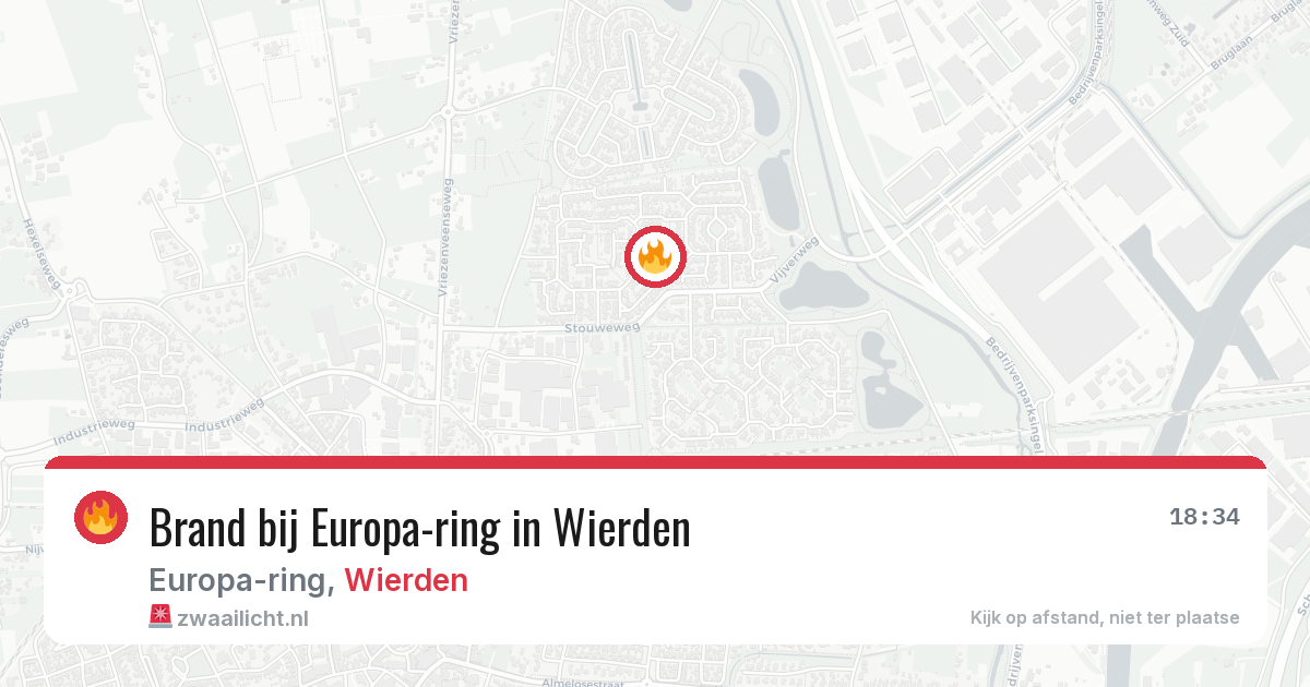 Brand bij Europa-ring in Wierden — 22 mrt 2026