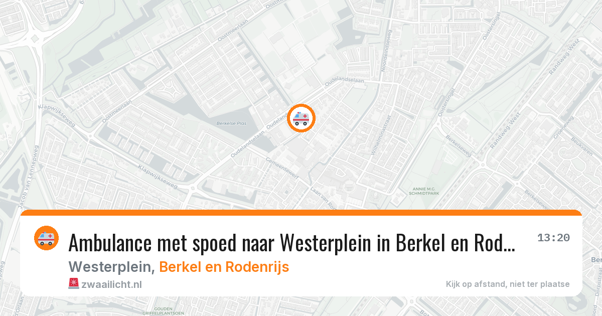Ambulance met spoed naar Westerplein in Berkel en Rodenrijs — 2 jul 2026