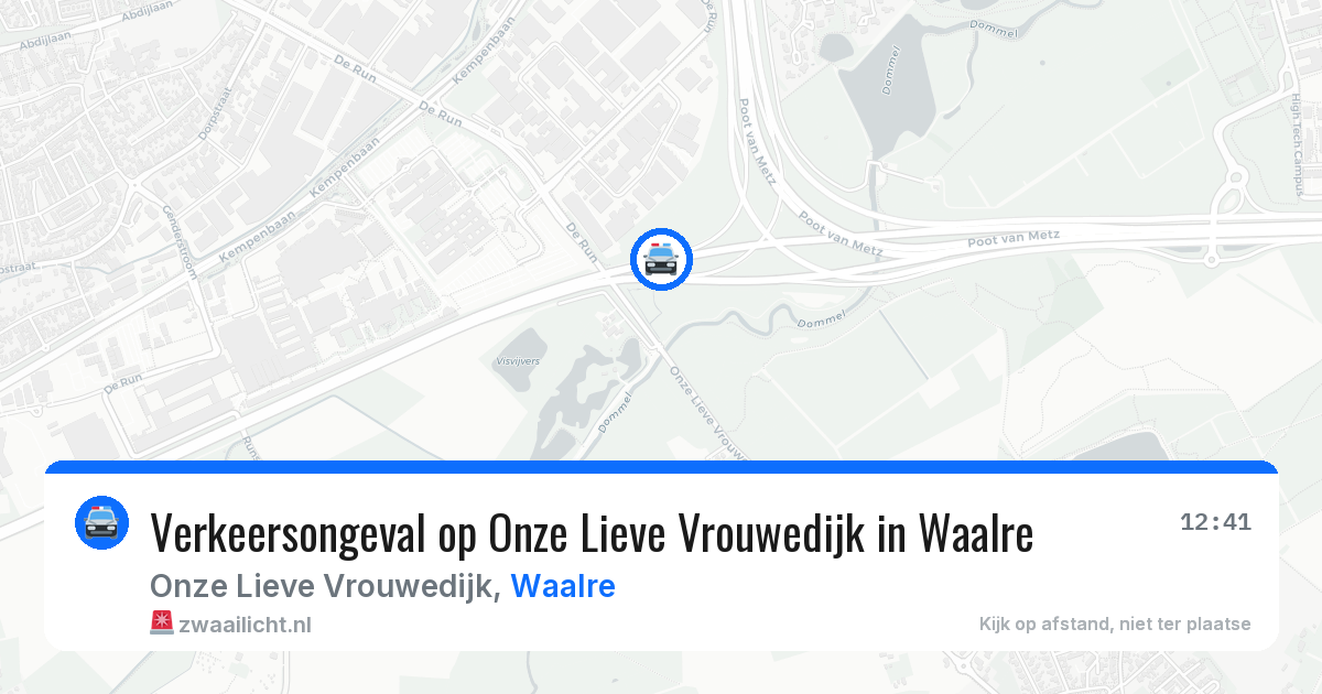 Verkeersongeval op Onze Lieve Vrouwedijk in Waalre — 19 jan 2026