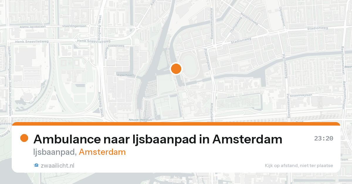 Ambulance naar Ijsbaanpad in Amsterdam — 16 aug 2026