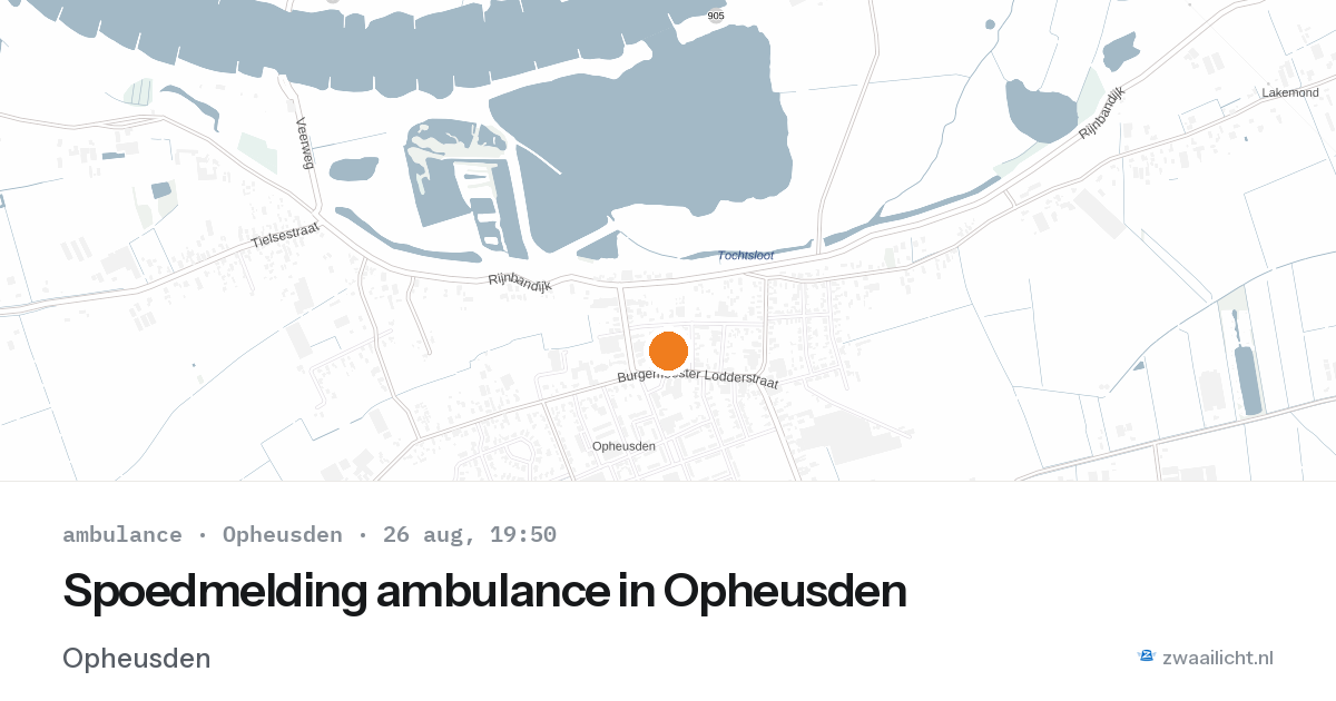 Spoedmelding ambulance in Opheusden — 26 aug 2026