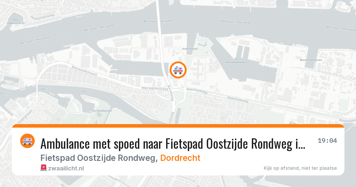 Ambulance met spoed naar Fietspad Oostzijde Rondweg in Dordrecht — 4 apr 2026