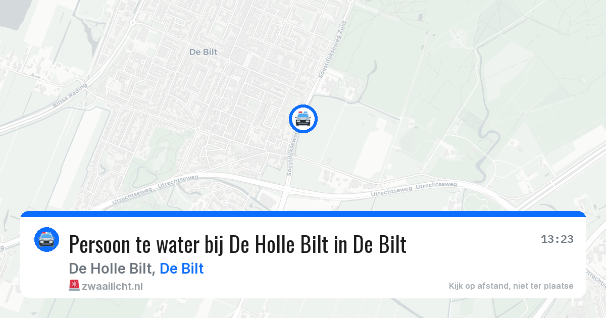 Persoon te water bij De Holle Bilt in De Bilt — 29 jul 2026