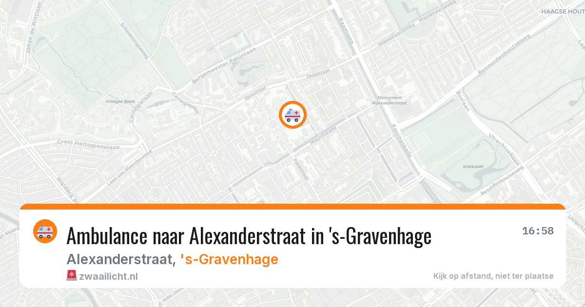 Ambulance naar Alexanderstraat in 's-Gravenhage — 8 jul 2026