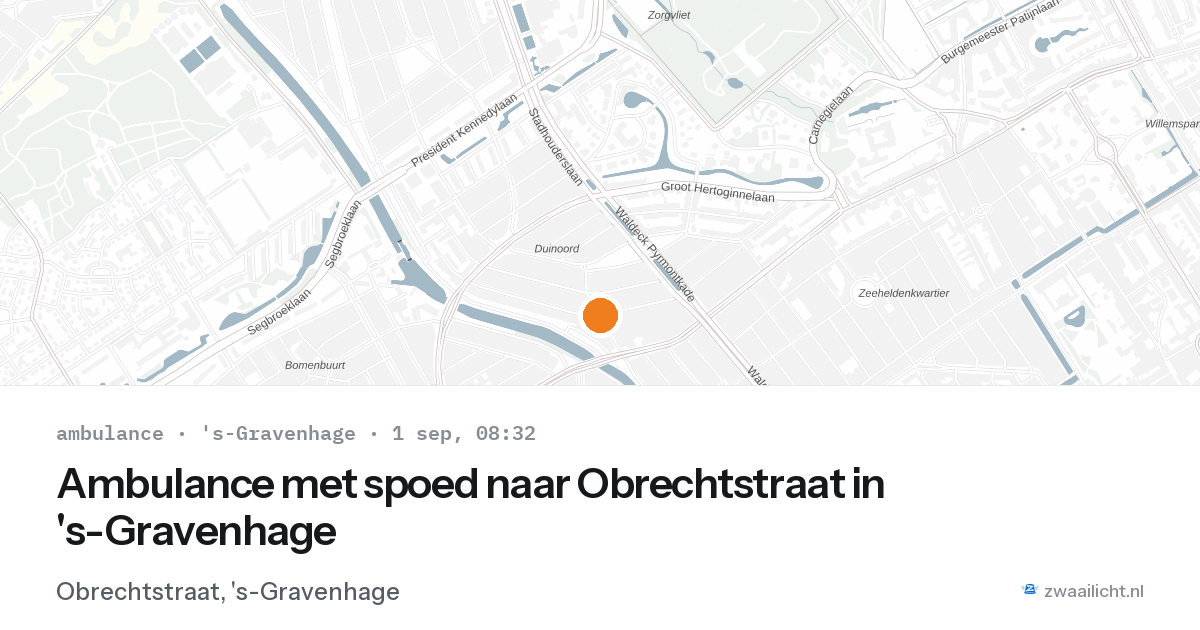 Ambulance met spoed naar Obrechtstraat in 's-Gravenhage — 1 sep 2026