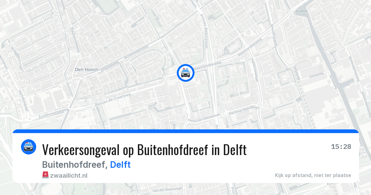 Verkeersongeval op Buitenhofdreef in Delft — 24 mei 2026