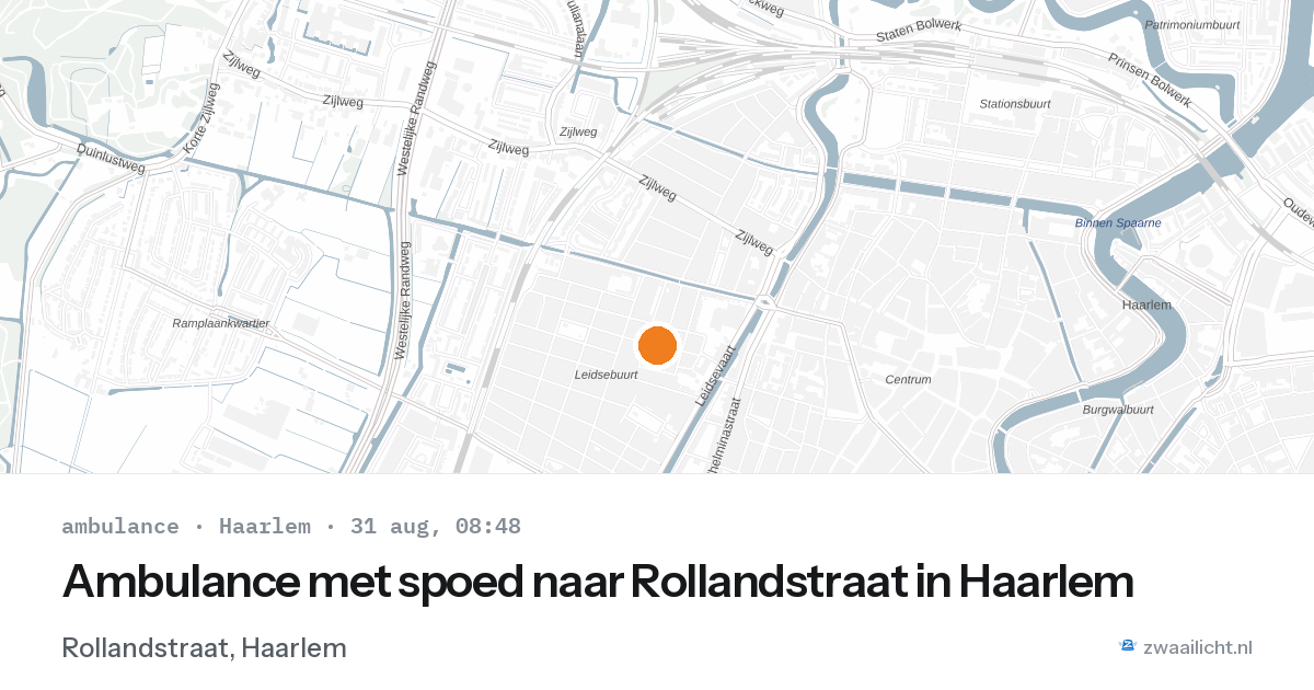 Ambulance met spoed naar Rollandstraat in Haarlem — 31 aug 2026