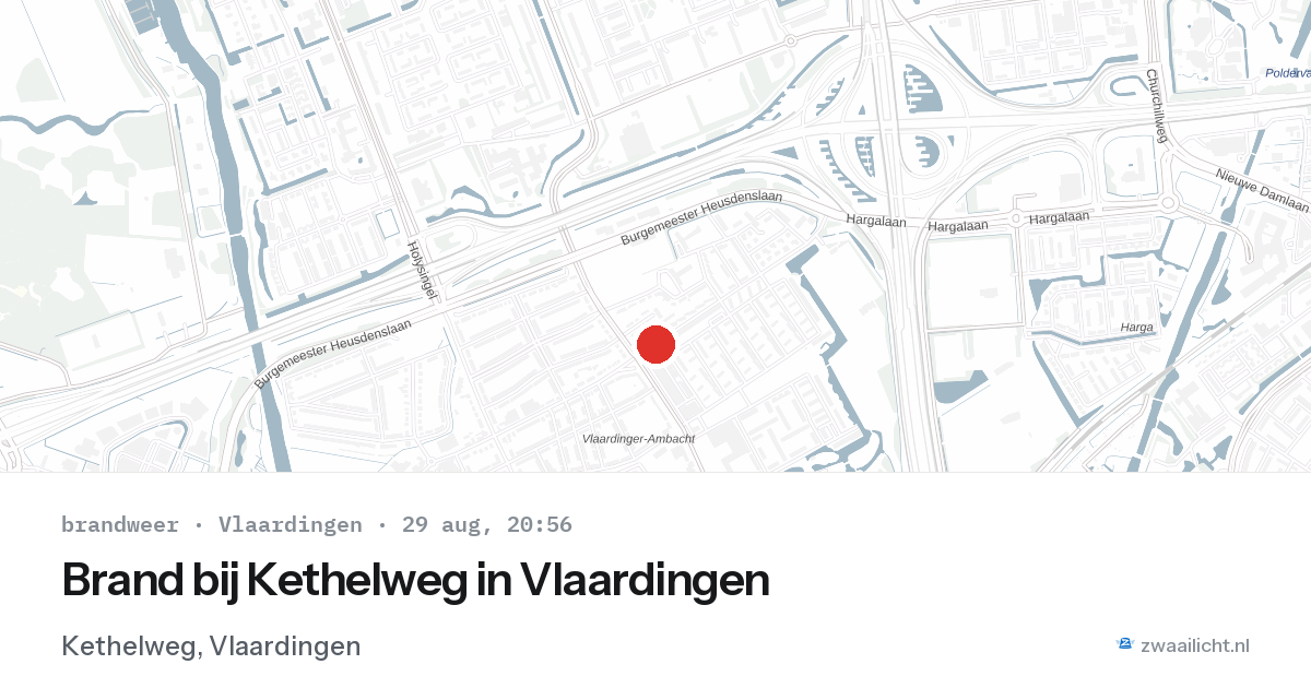 Brand bij Kethelweg in Vlaardingen — 29 aug 2026