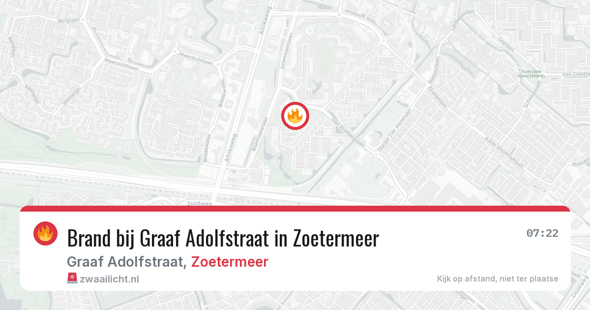 Brand bij Graaf Adolfstraat in Zoetermeer — 24 jun 2026
