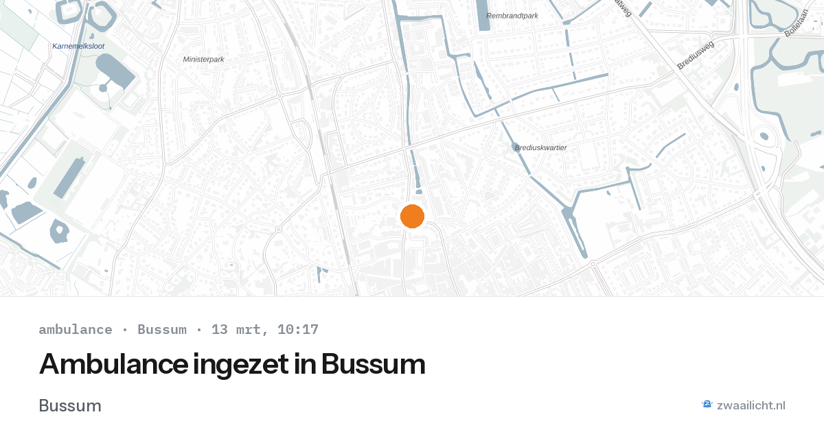 Ambulance ingezet in Bussum — 13 mrt 2026