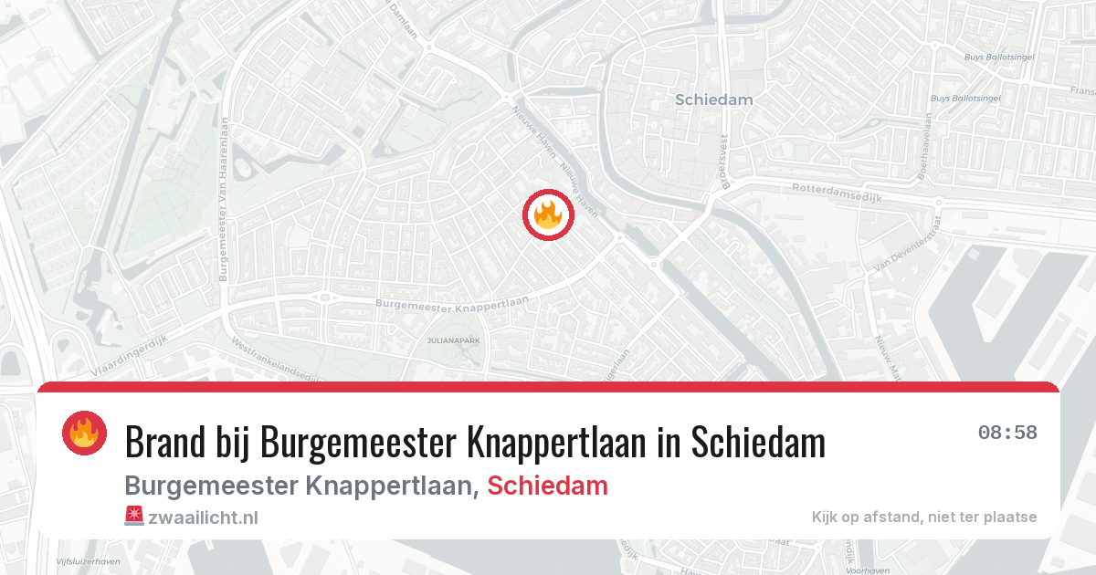 Brand bij Burgemeester Knappertlaan in Schiedam — 21 mei 2026