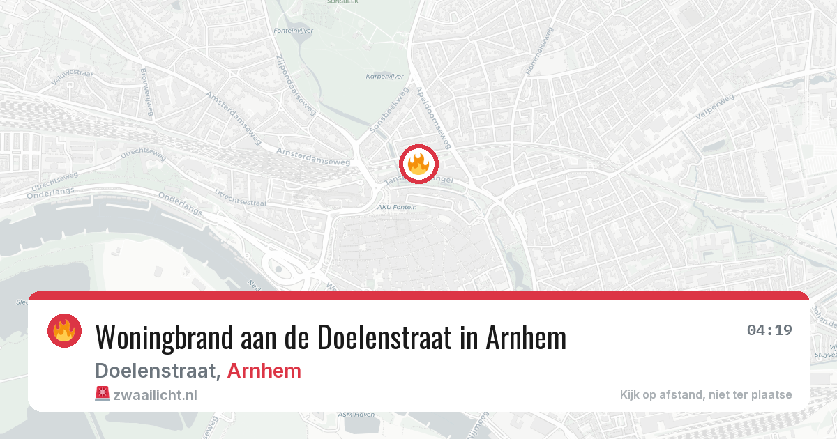 Woningbrand aan de Doelenstraat in Arnhem — 13 aug 2026