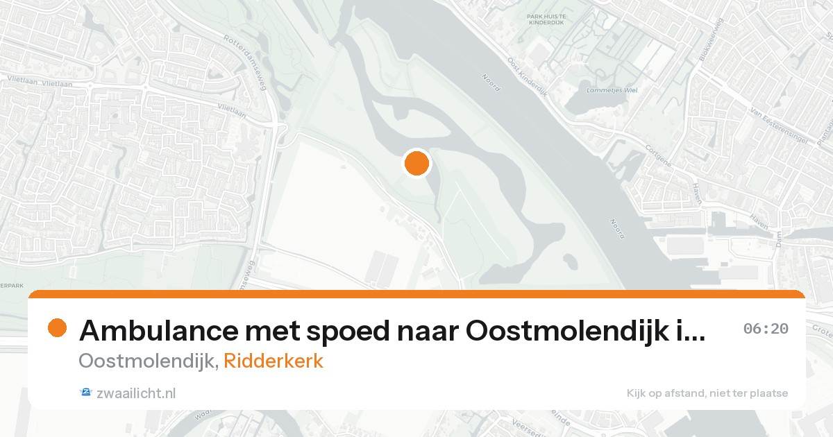 Ambulance met spoed naar Oostmolendijk in Ridderkerk — 15 aug 2026