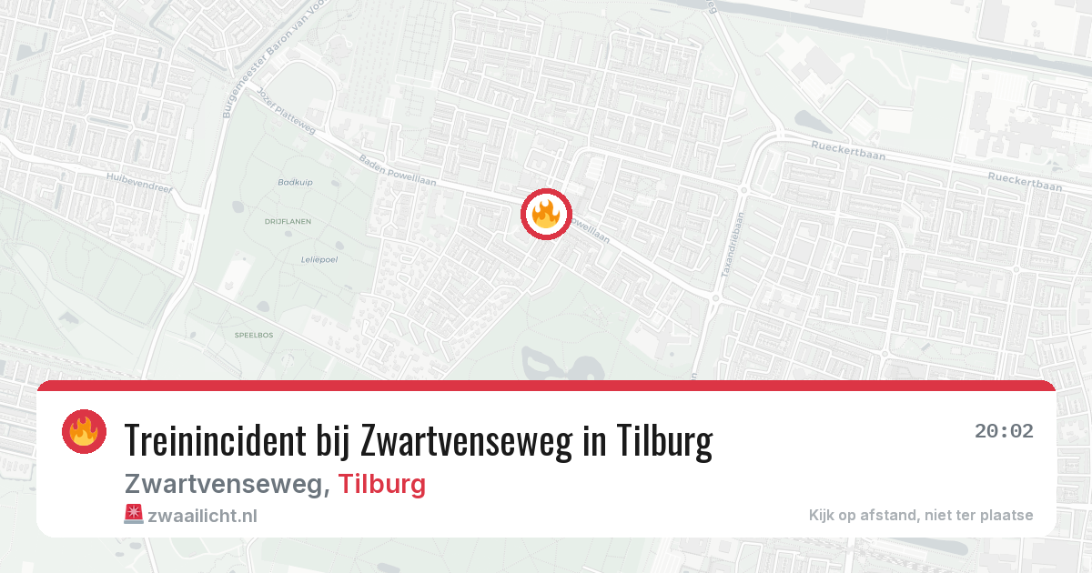 Treinincident bij Zwartvenseweg in Tilburg — 30 jun 2026