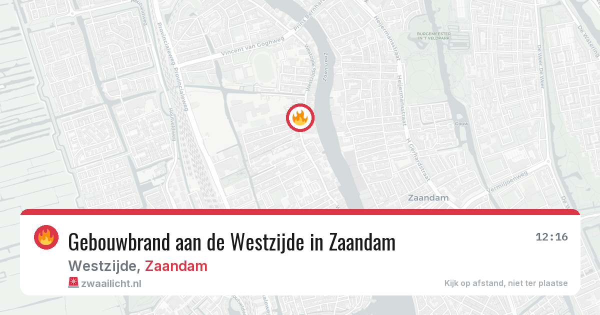 Gebouwbrand aan de Westzijde in Zaandam — 20 jun 2026