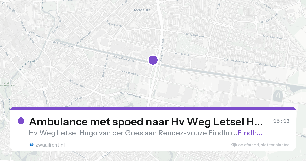 Ambulance met spoed naar Hv Weg Letsel Hugo van der Goeslaan Rendez-vouze Eindhoven in Eindhoven — 19 aug 2026