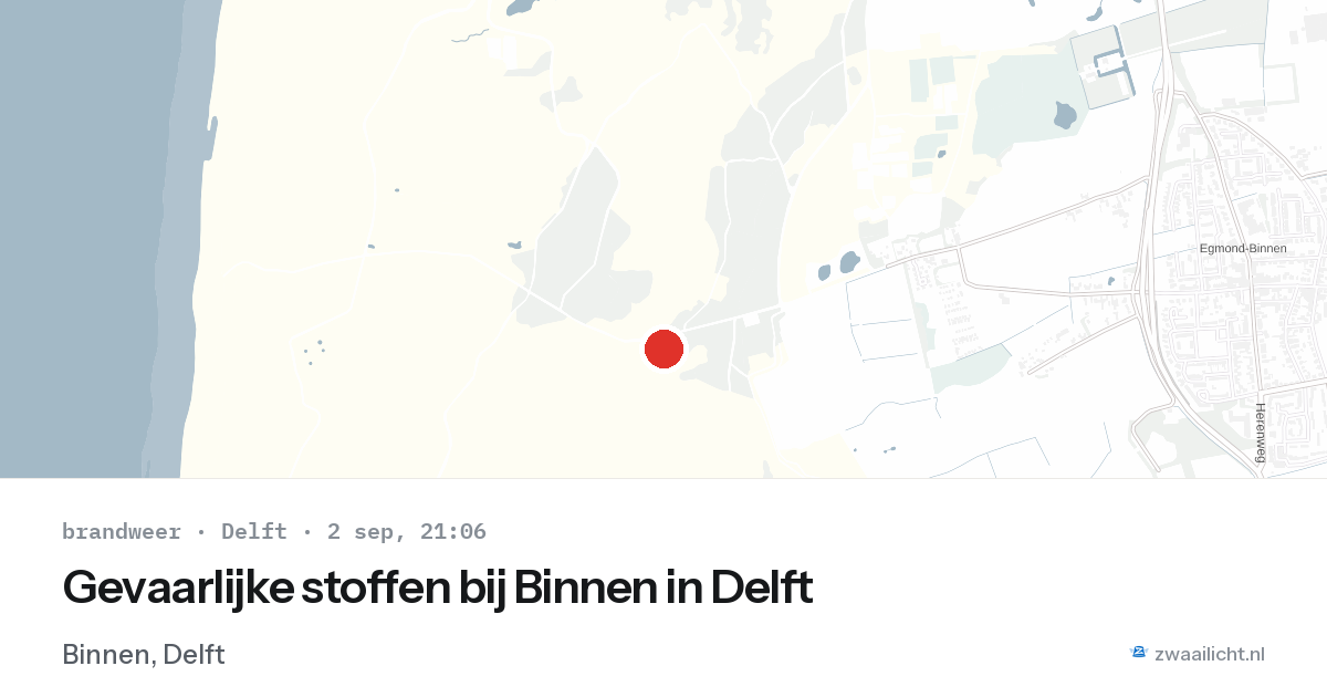 Gevaarlijke stoffen bij Binnen in Delft — 2 sep 2026