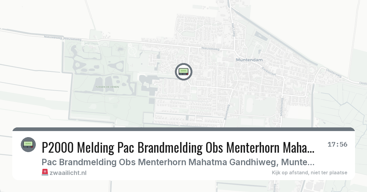 P2000 Melding Pac Brandmelding Obs Menterhorn Mahatma Gandhiweg, Muntendam — 6 feb 2026