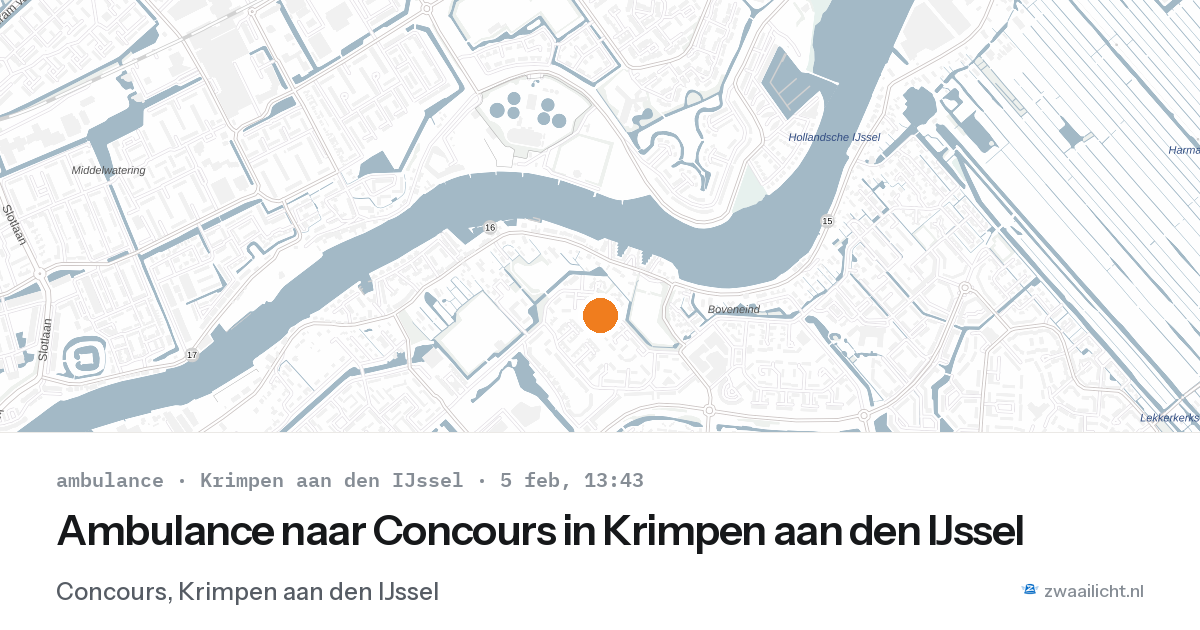 Ambulance naar Concours in Krimpen aan den IJssel — 5 feb 2026