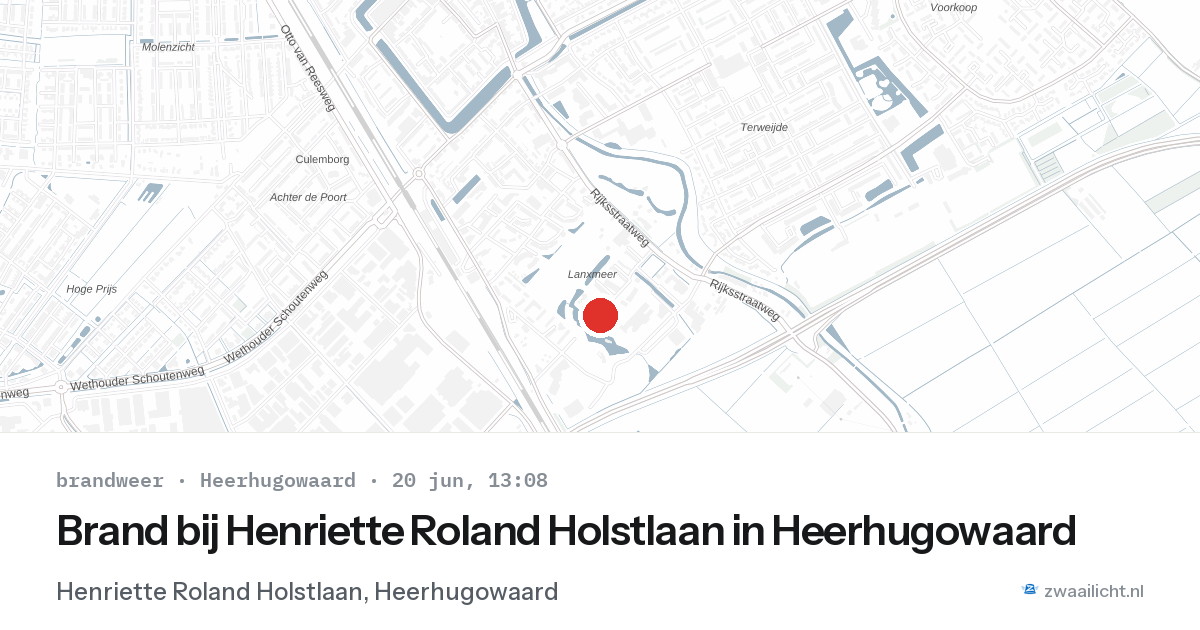 Brand bij Henriette Roland Holstlaan in Heerhugowaard — 20 jun 2026