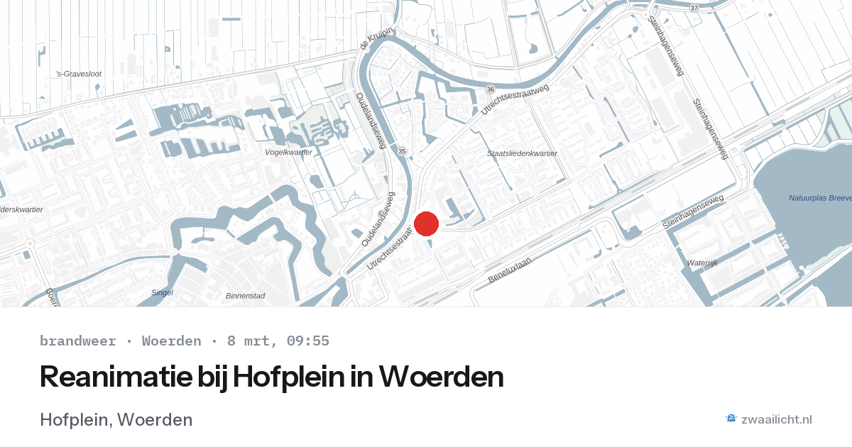 Reanimatie bij Hofplein in Woerden — 8 mrt 2026