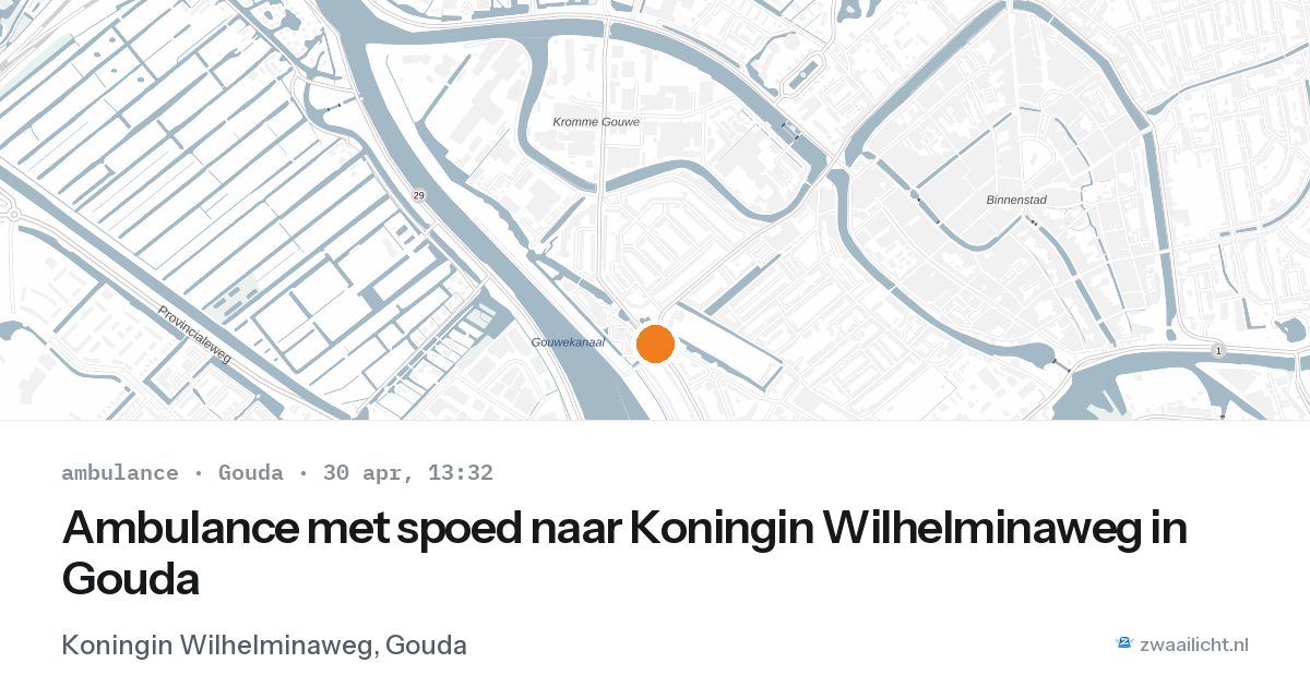 Ambulance met spoed naar Koningin Wilhelminaweg in Gouda — 30 apr 2026