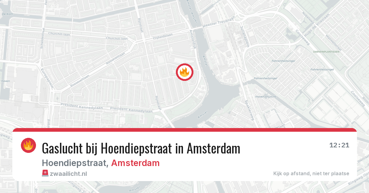 Gaslucht bij Hoendiepstraat in Amsterdam — 2 aug 2026