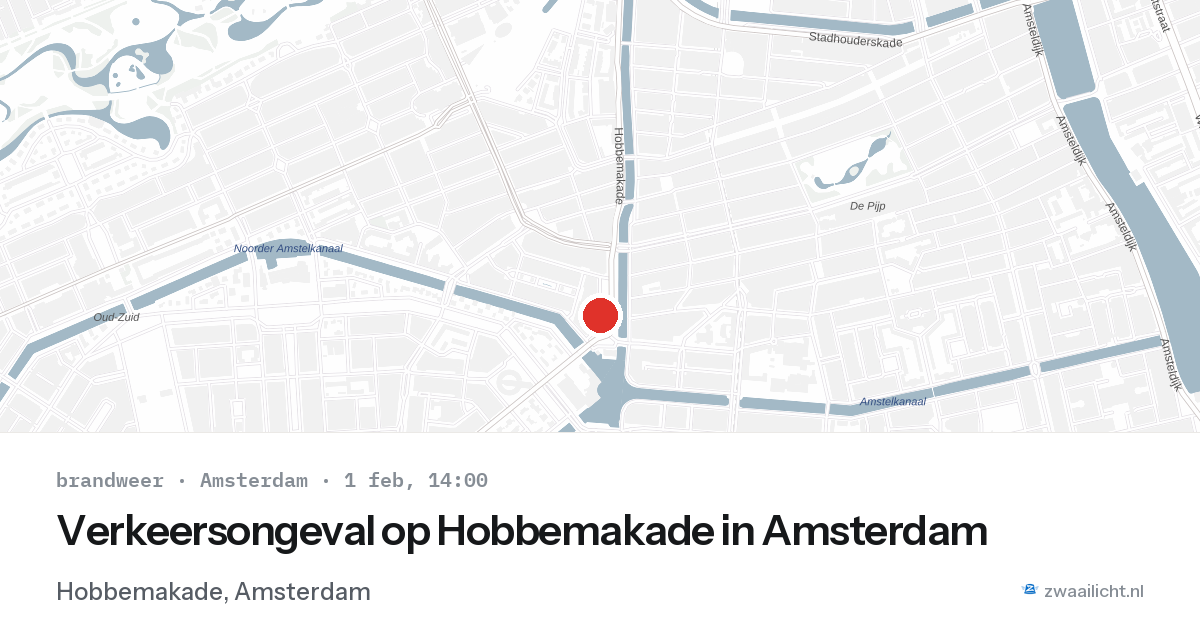 Verkeersongeval op Hobbemakade in Amsterdam — 1 feb 2026
