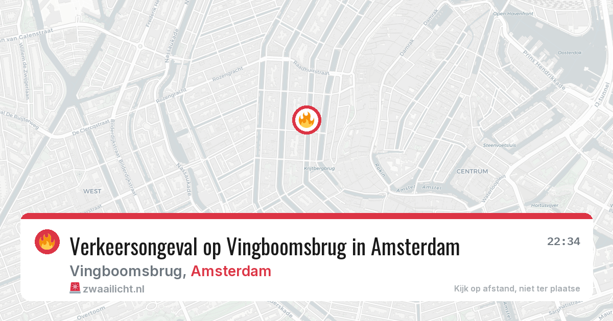 Verkeersongeval op Vingboomsbrug in Amsterdam — 2 mei 2026