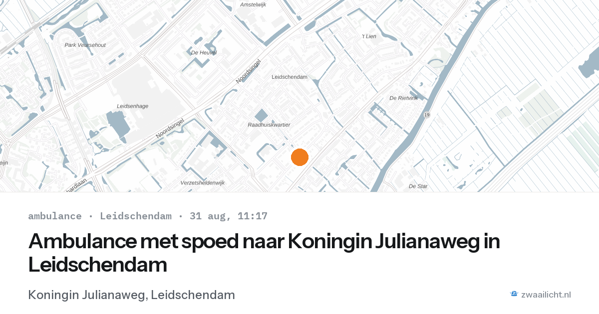 Ambulance met spoed naar Koningin Julianaweg in Leidschendam — 31 aug 2026