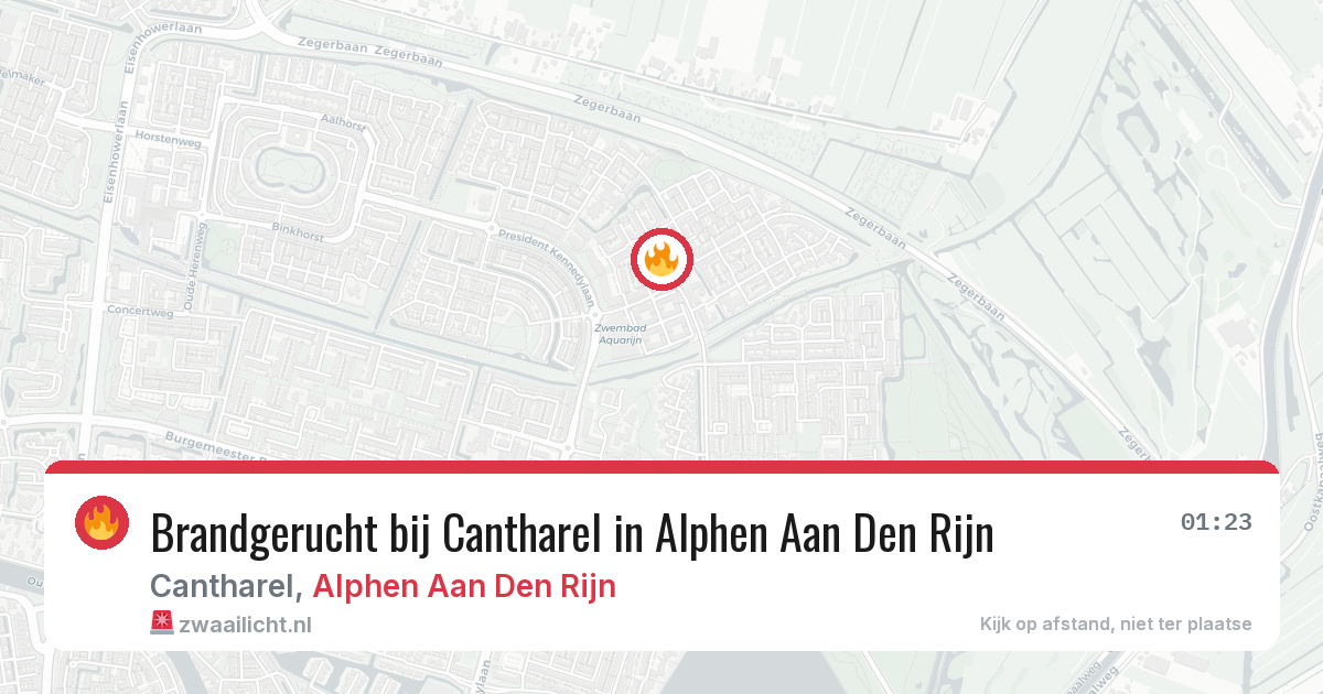 Brandgerucht bij Cantharel in Alphen Aan Den Rijn — 30 jun 2026