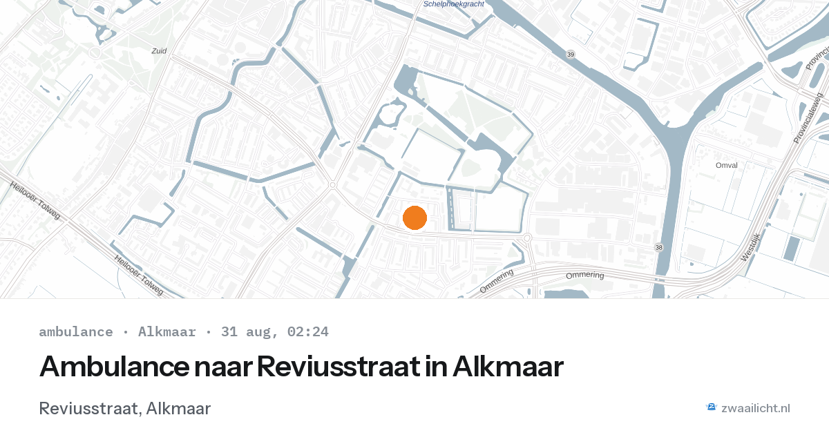 Ambulance naar Reviusstraat in Alkmaar — 31 aug 2026