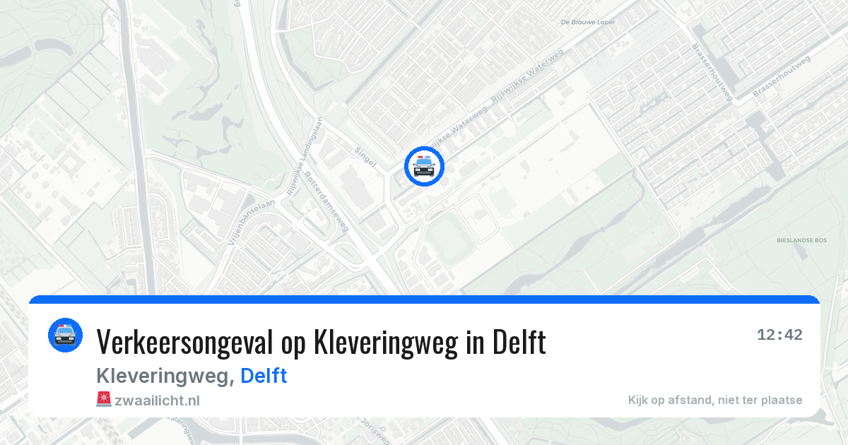 Verkeersongeval op Kleveringweg in Delft — 25 mei 2026