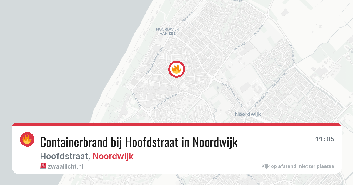 Containerbrand bij Hoofdstraat in Noordwijk — 1 jul 2026