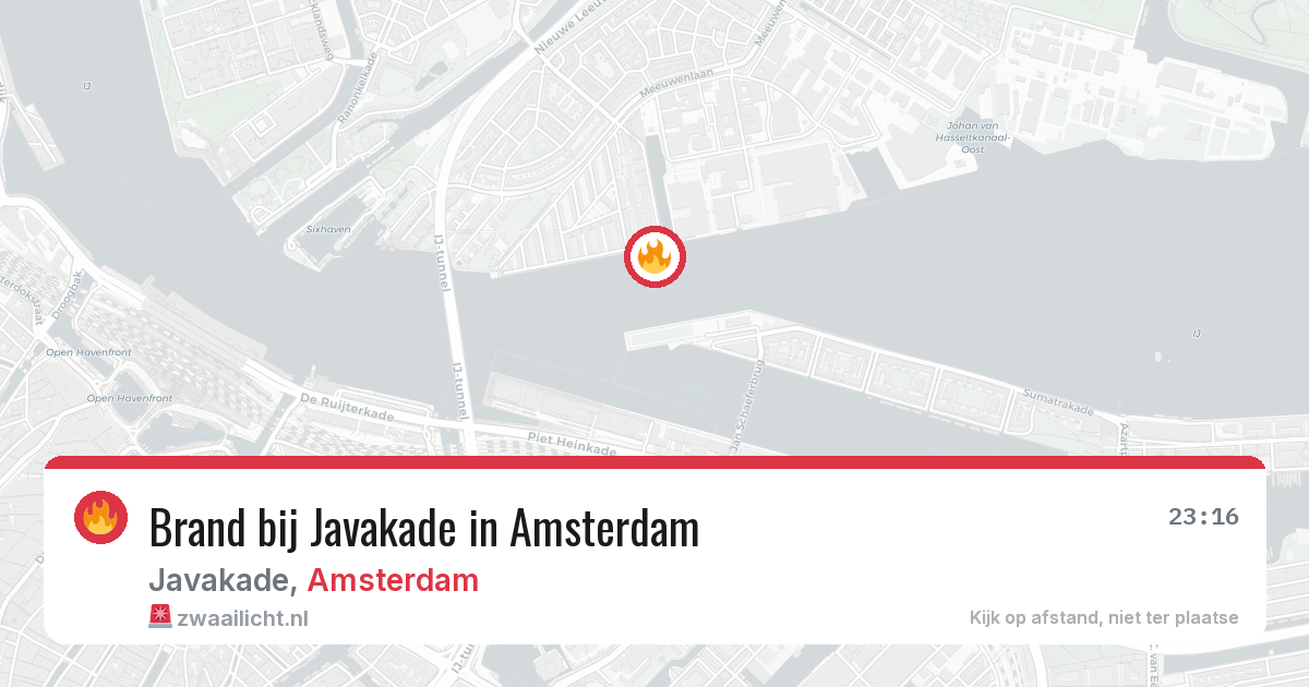 Brand bij Javakade in Amsterdam — 26 jun 2026
