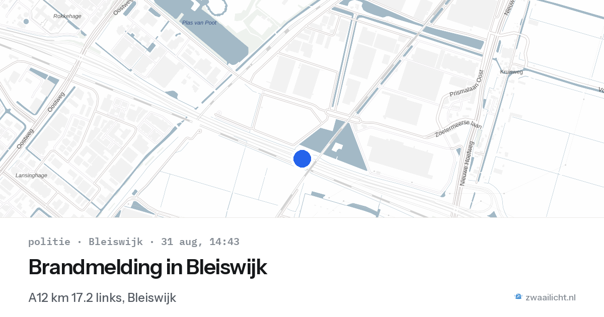 Brandmelding in Bleiswijk — 31 aug 2026