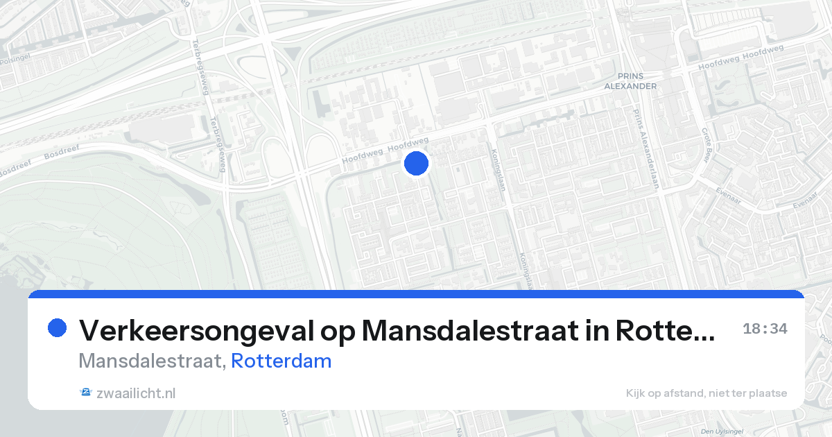 Verkeersongeval op Mansdalestraat in Rotterdam — 22 aug 2026