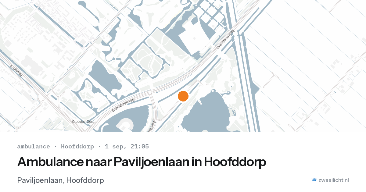Ambulance naar Paviljoenlaan in Hoofddorp — 1 sep 2026