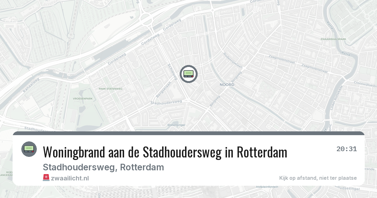 Woningbrand aan de Stadhoudersweg in Rotterdam — 9 aug 2026