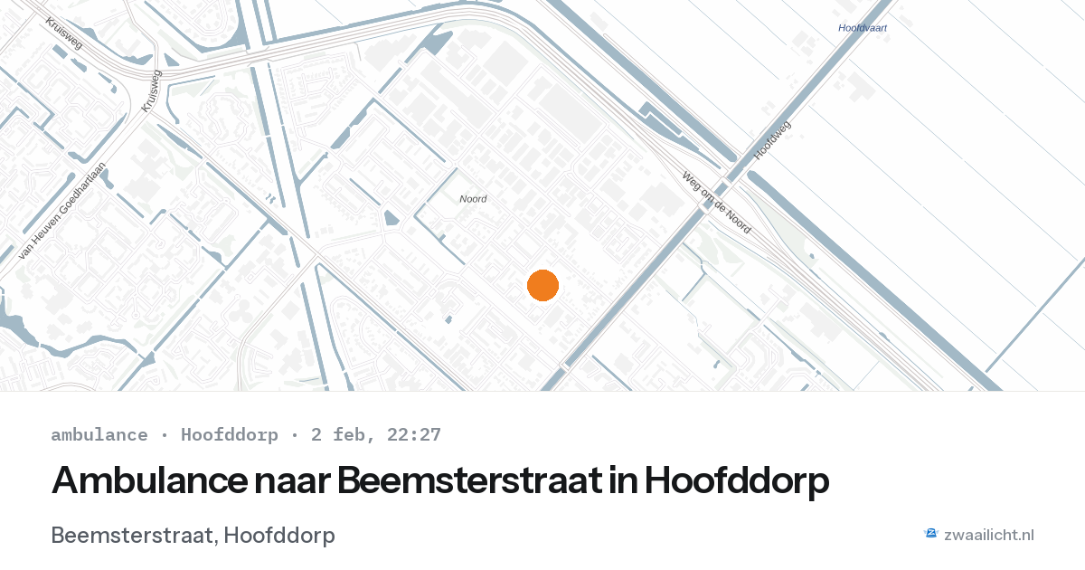 Ambulance naar Beemsterstraat in Hoofddorp — 2 feb 2026