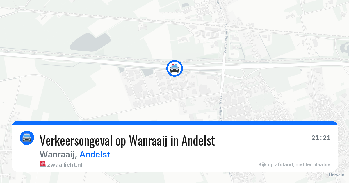 Verkeersongeval op Wanraaij in Andelst — 22 mrt 2026