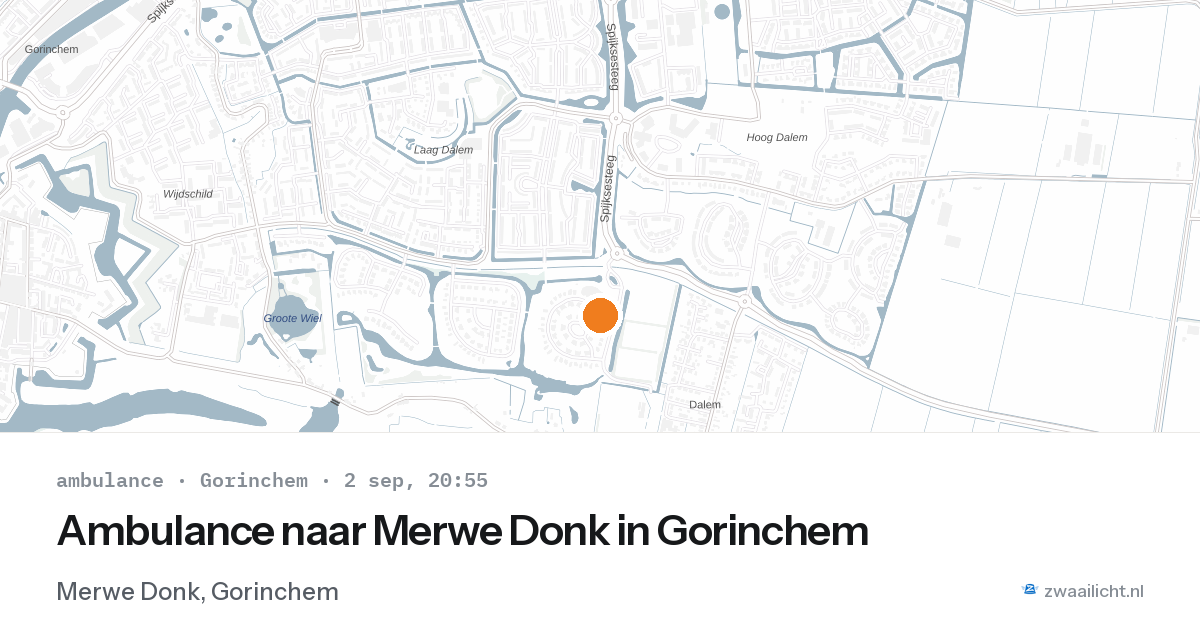Ambulance naar Merwe Donk in Gorinchem — 2 sep 2026