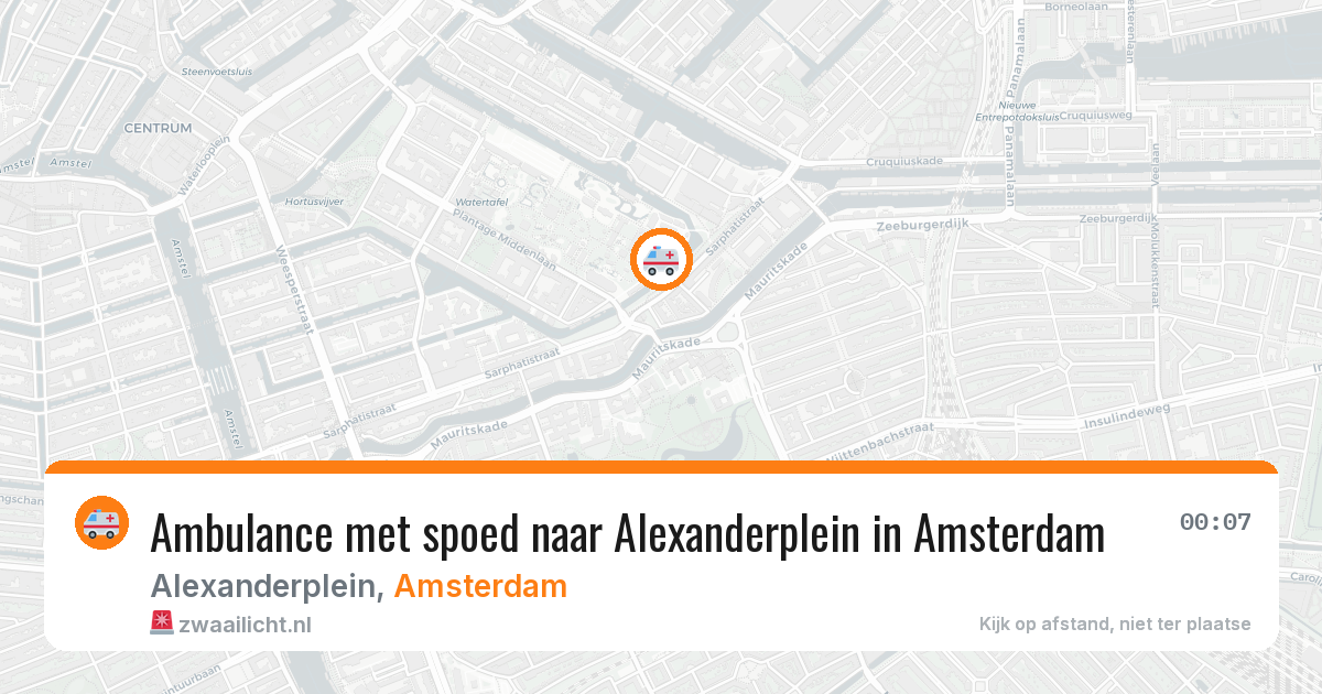 Ambulance met spoed naar Alexanderplein in Amsterdam — 31 jul 2026