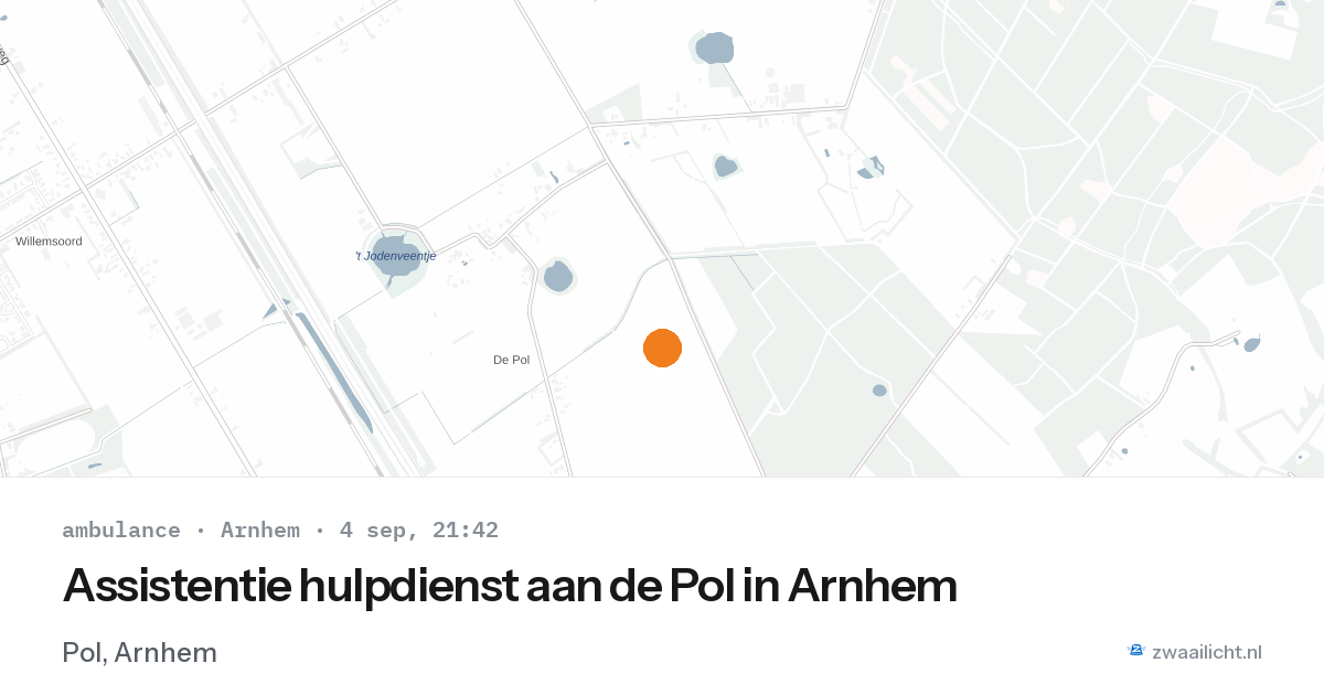 Assistentie hulpdienst aan de Pol in Arnhem — 4 sep 2026