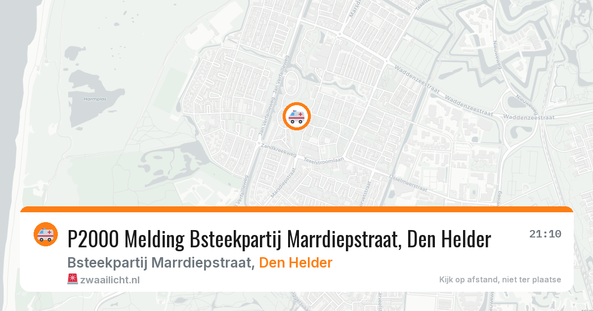 P2000 Melding Bsteekpartij Marrdiepstraat, Den Helder — 4 mei 2026