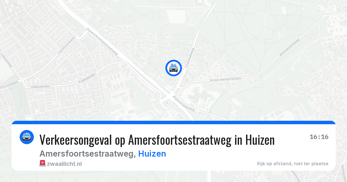 Verkeersongeval op Amersfoortsestraatweg in Huizen — 14 apr 2026